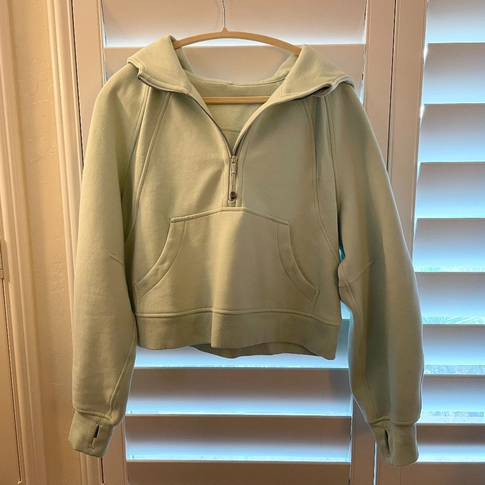 Lululemon Scuba Oversized Half-Zip Hoodie in Delicate Mint: M/L